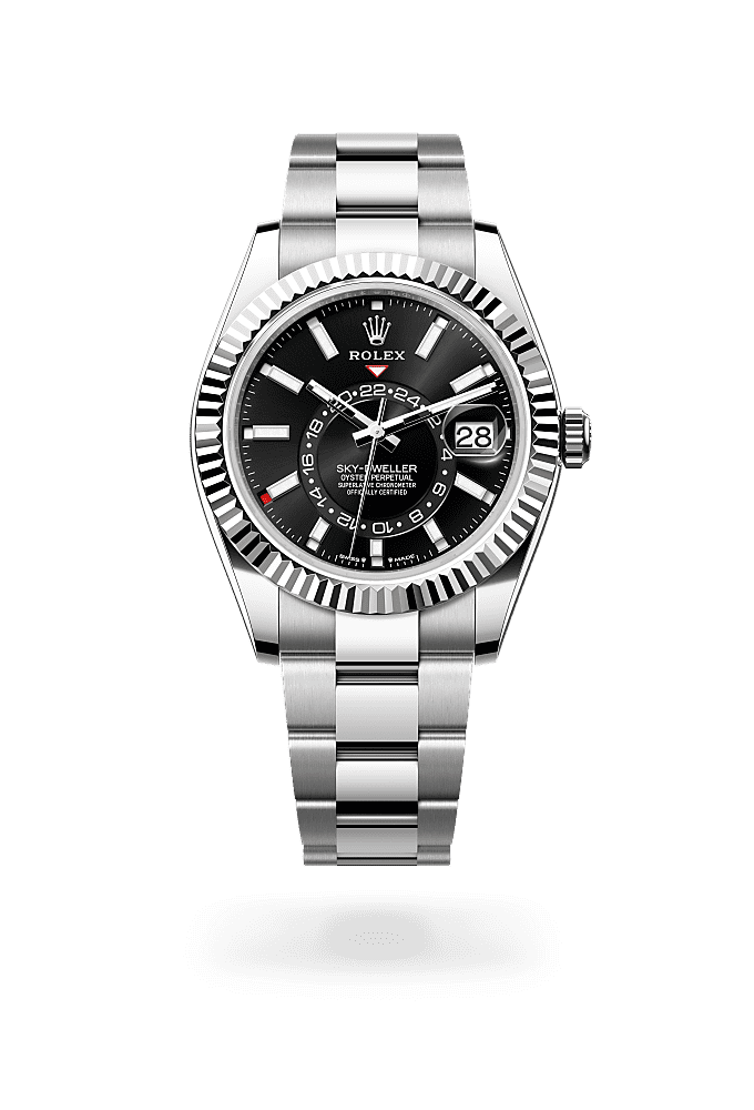 Sky-Dweller, Oyster, 42 mm, Oystersteel and white gold, Dial : Bright black, Rolex