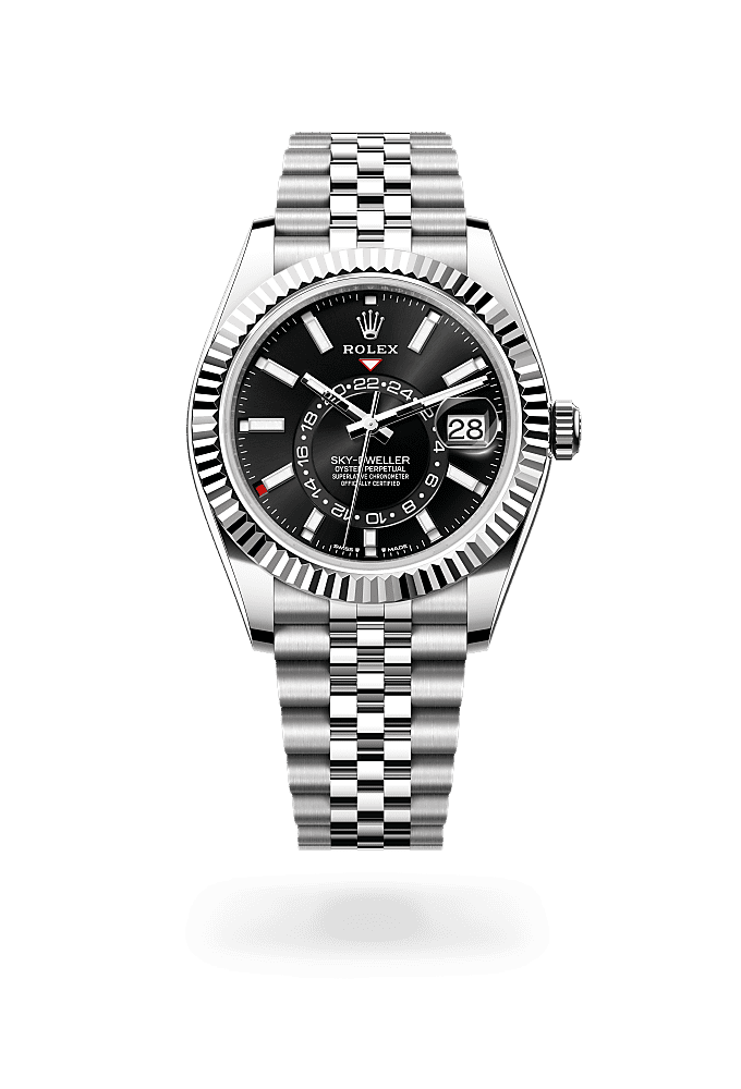 Sky-Dweller, Oyster, 42 mm, Oystersteel and white gold, Dial : Bright black, Rolex