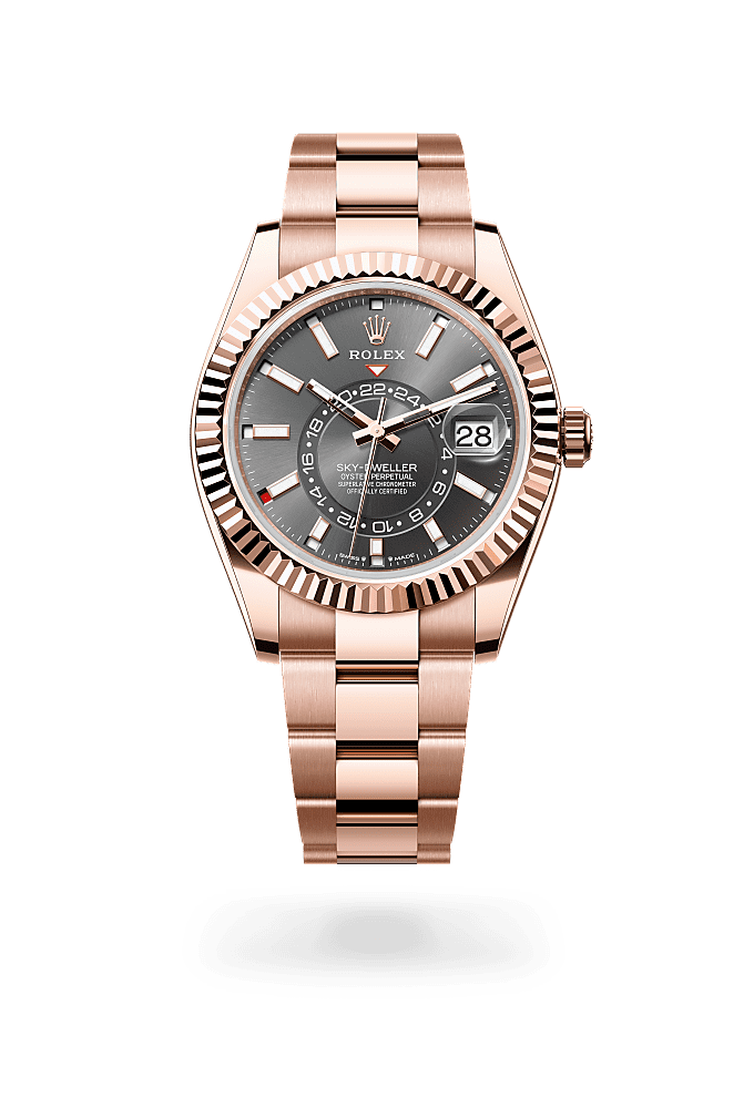 Sky-Dweller, Oyster, 42 mm, Everose gold, Dial : Slate, Rolex