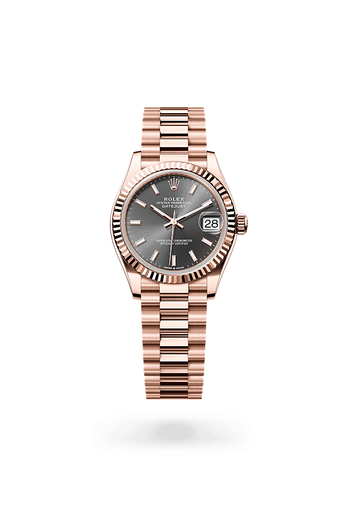Datejust 31, Oyster, 31 mm, oro Everose, Esfera : Pizarra, Rolex