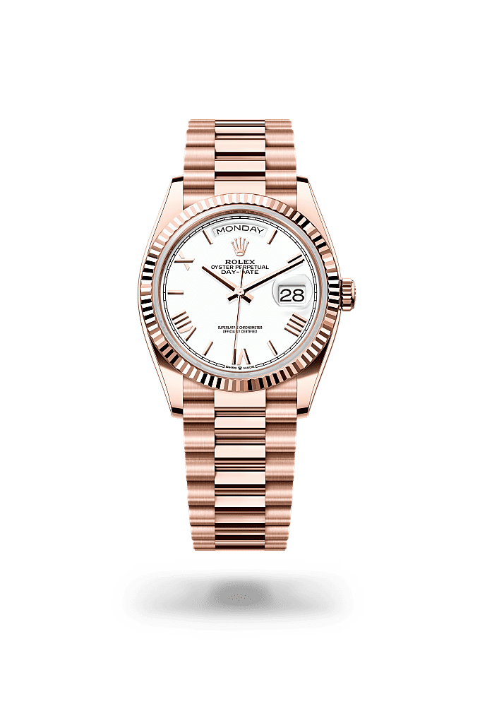 Gold watch white dial clearance