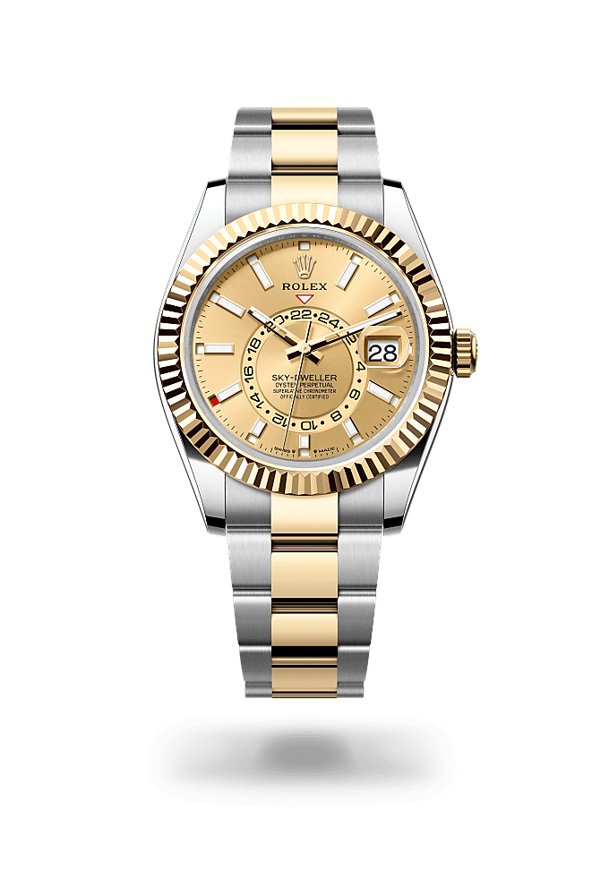 Silver and gold rolex watch online
