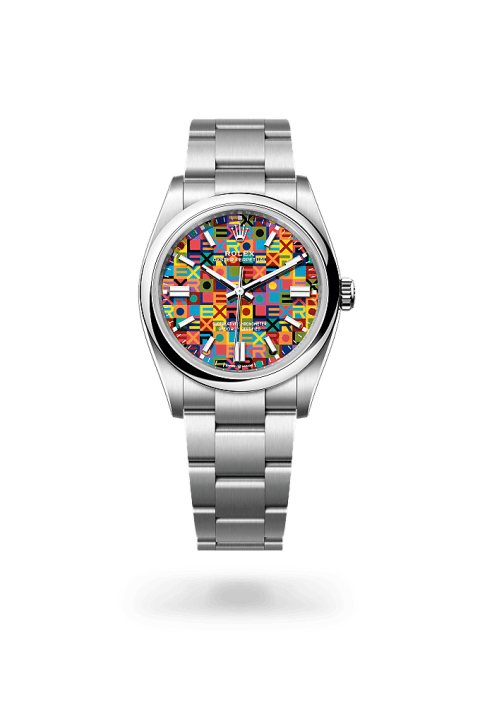 Rolex Oyster Perpetual 36 2026 Oystersteel with multicoloured Jubilee motif dial