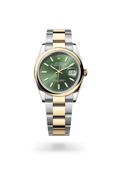 Rolex Datejust 36 in Oystersteel and yellow gold with olive green dial