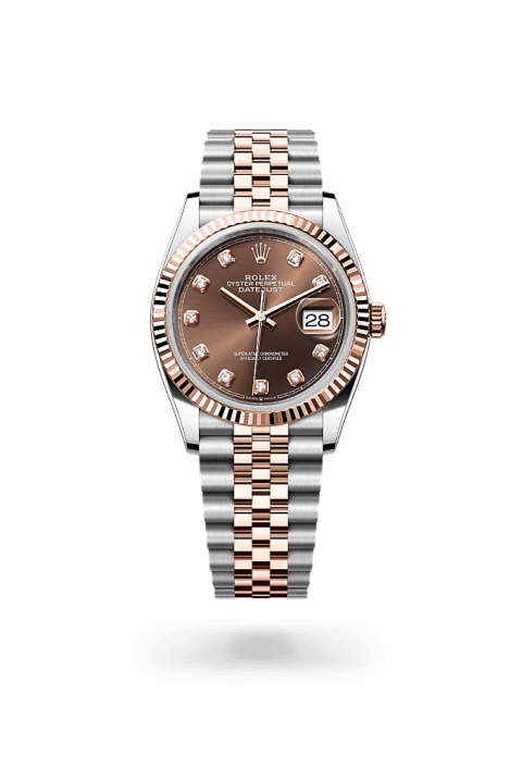 Rolex Datejust 36 in Oystersteel and Everose gold with chocolate diamond dial