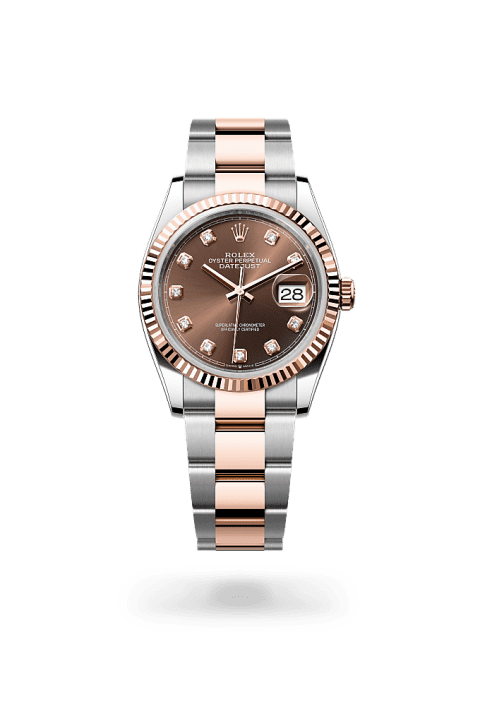 Rolex Datejust 36 in Oystersteel and Everose gold with chocolate diamond dial