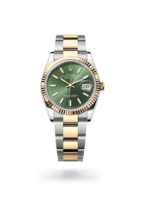 Rolex Datejust 36 in Oystersteel and yellow gold with olive green dial