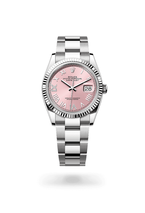 Rolex Datejust 36 in Oystersteel and white gold with pink diamond dial
