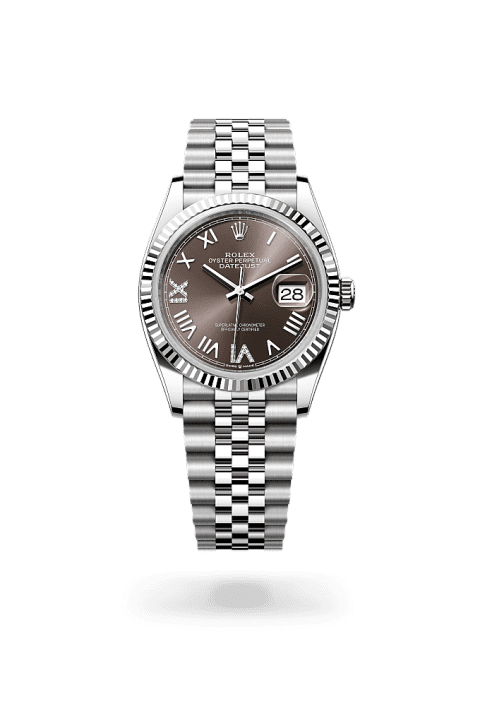 Rolex Datejust 36 in Oystersteel and white gold with dark grey diamond dial