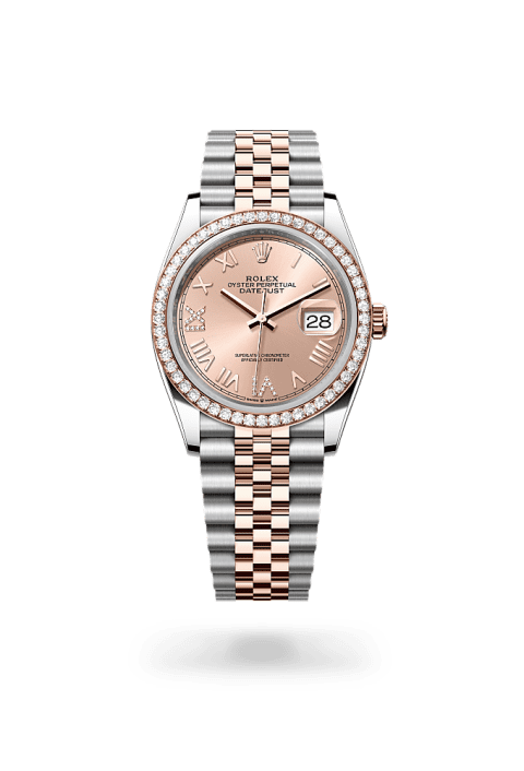 Rolex Datejust 36 in Oystersteel Everose gold and diamonds with rosé diamond dial