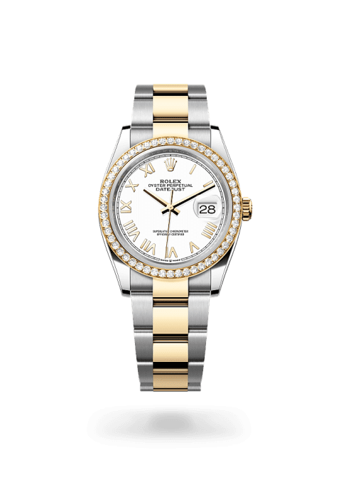 Rolex Datejust 36 in Oystersteel yellow gold and diamonds with white dial