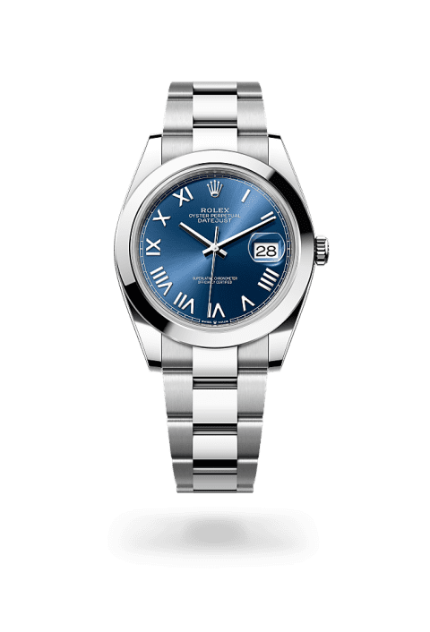 Rolex Datejust 41 in Oystersteel with bright blue dial