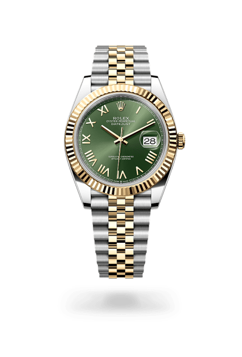 Rolex Datejust 41 in Oystersteel and yellow gold with olive green dial