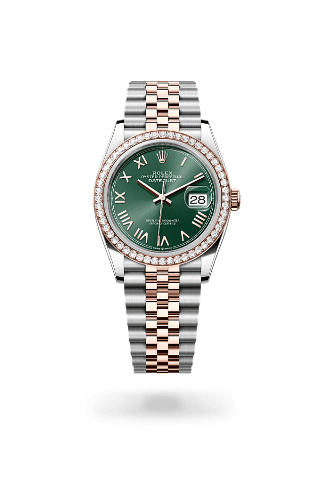 Datejust 36 - Oyster, 36 mm, Oystersteel, Everose gold and diamonds - New model