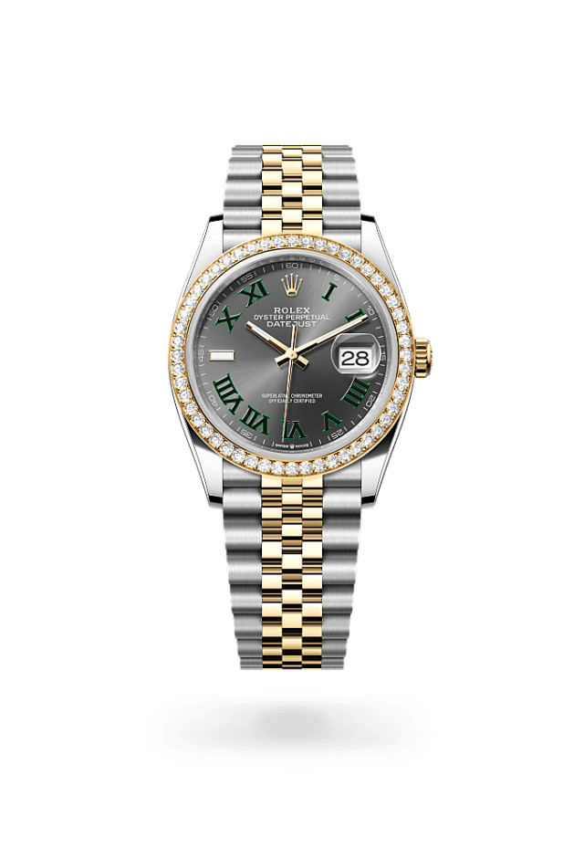Datejust 36 - Oyster, 36 mm, Oystersteel, yellow gold and diamonds