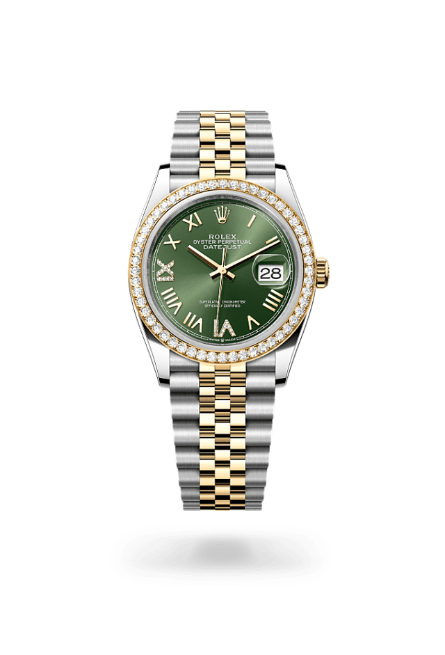 Datejust 36 - Oyster, 36 mm, Oystersteel, yellow gold and diamonds - New model