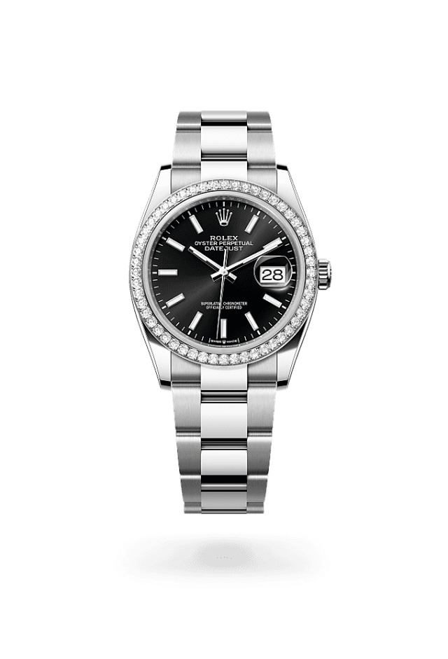 Datejust 36 - Oyster, 36 mm, Oystersteel, white gold and diamonds