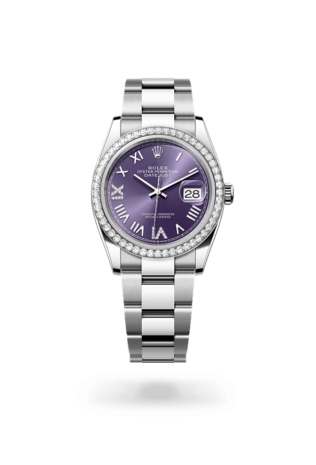 Datejust 36 - Oyster, 36 mm, Oystersteel, white gold and diamonds - New model