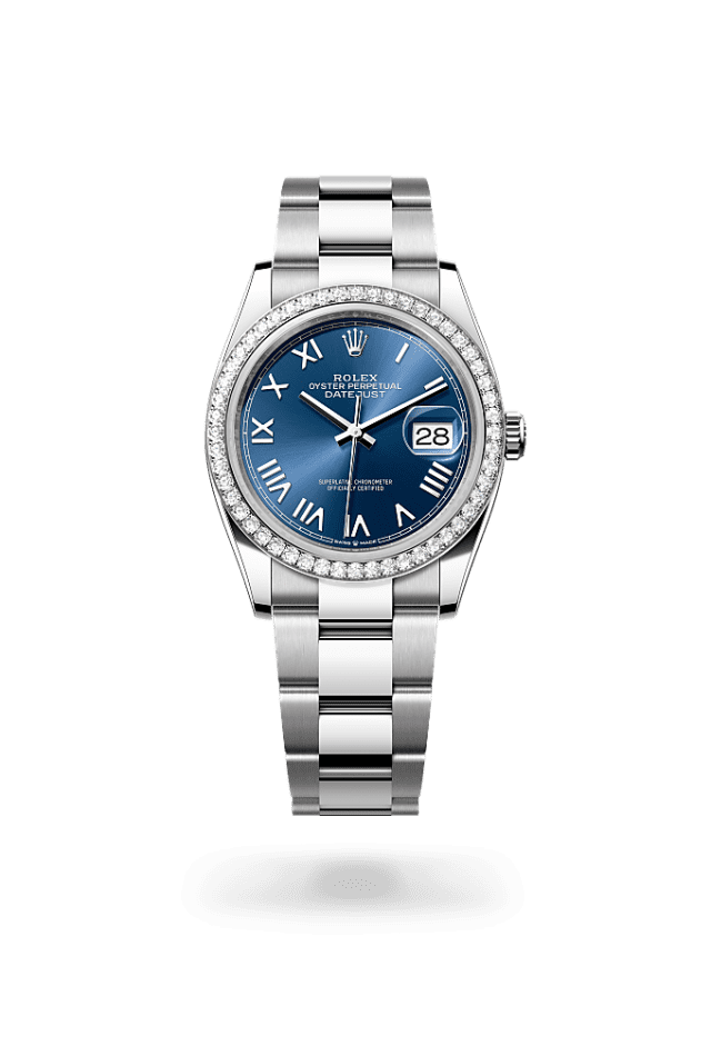 Datejust 36 - Oyster, 36 mm, Oystersteel, white gold and diamonds - New model
