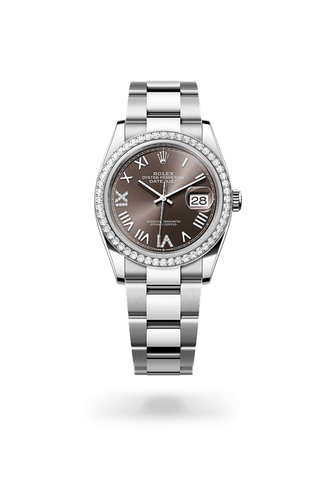 Datejust 36 - Oyster, 36 mm, Oystersteel, white gold and diamonds - New model