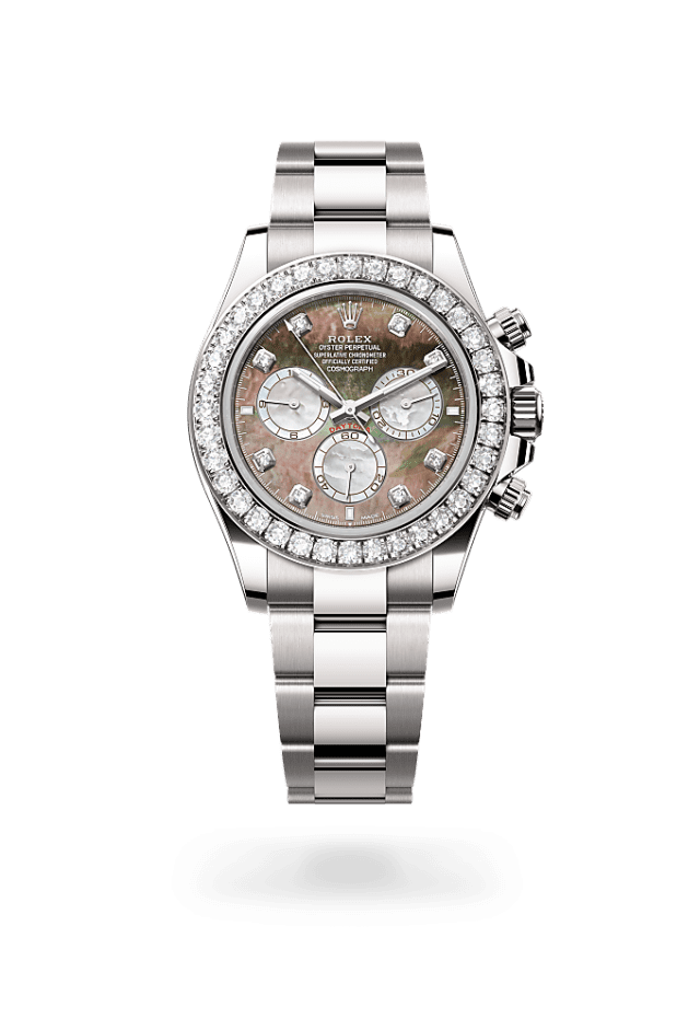 Cosmograph Daytona - Oyster, 40 mm, white gold and diamonds