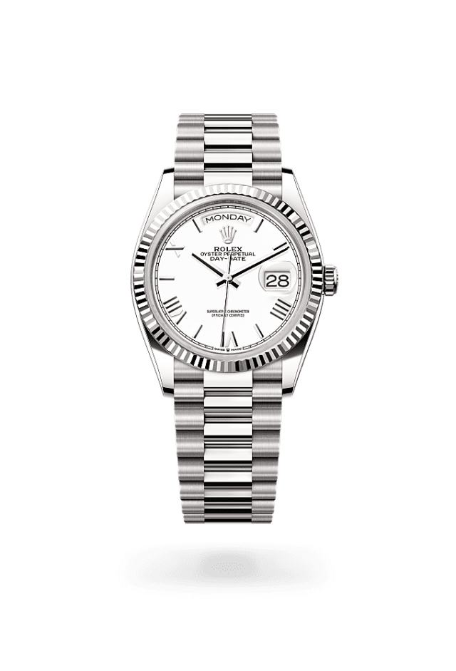 Day-Date 36 - Oyster, 36 mm, white gold