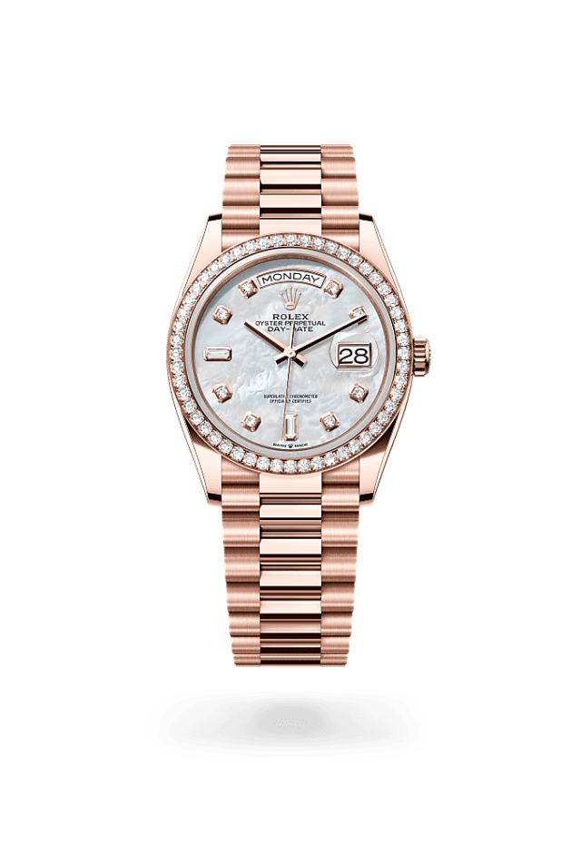 Day-Date 36 - Oyster, 36 mm, Everose gold and diamonds