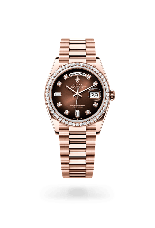 Day-Date 36 - Oyster, 36 mm, Everose gold and diamonds