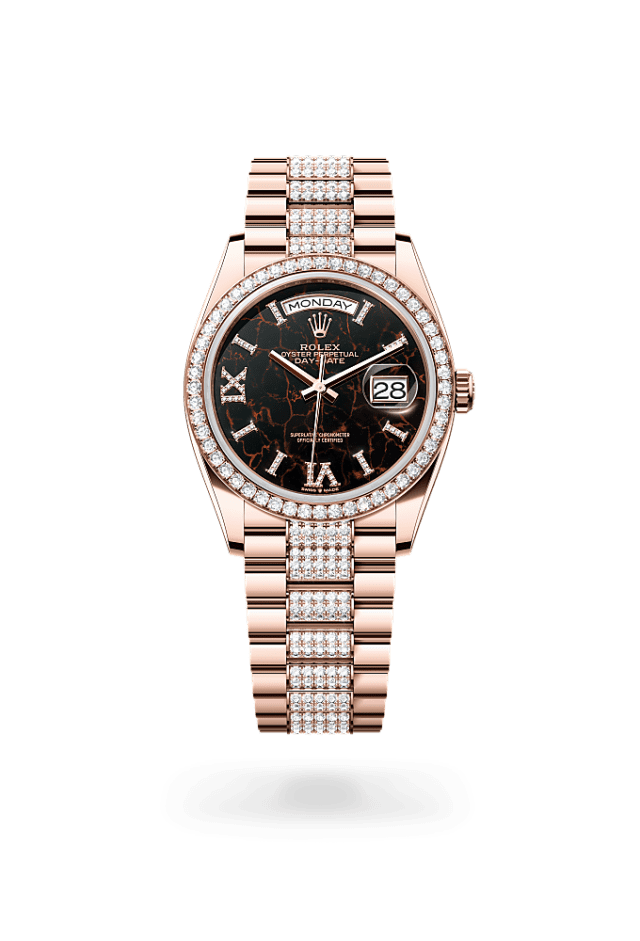 Day-Date 36 - Oyster, 36 mm, Everose gold and diamonds