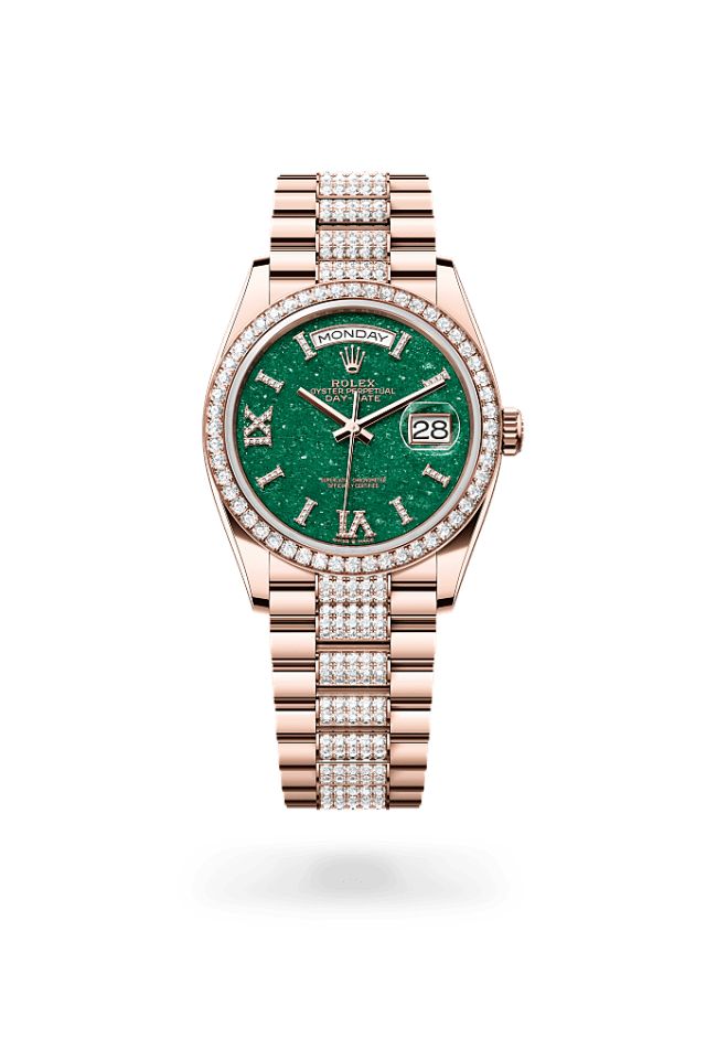 Day-Date 36 - Oyster, 36 mm, Everose gold and diamonds