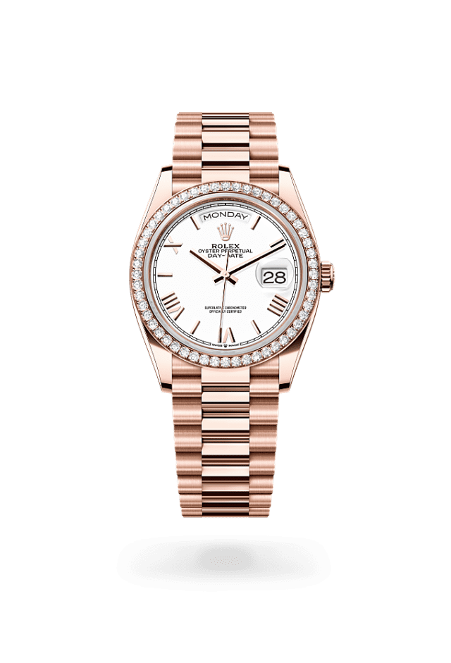 Day-Date 36 - Oyster, 36 mm, Everose gold and diamonds