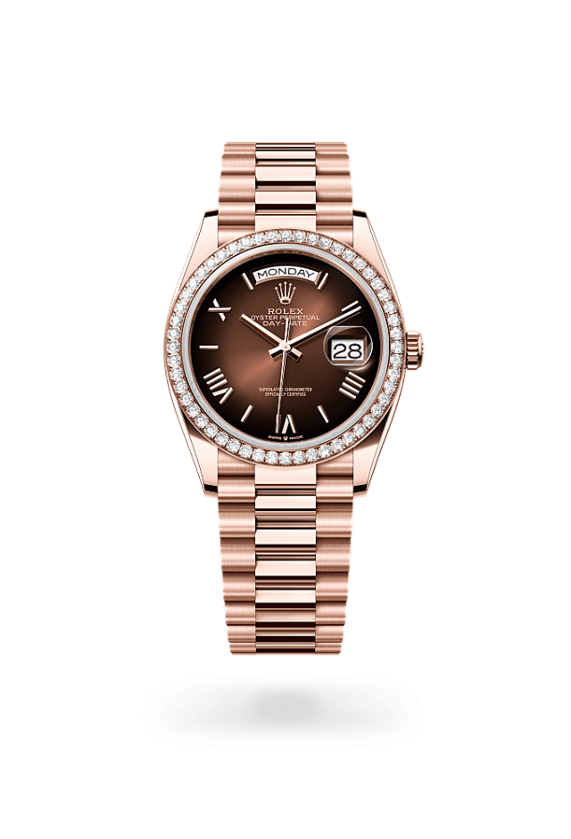 Day-Date 36 - Oyster, 36 mm, Everose gold and diamonds