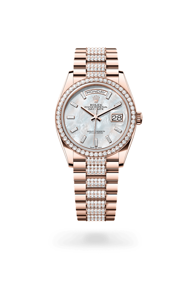 Day-Date 36 - Oyster, 36 mm, Everose gold and diamonds