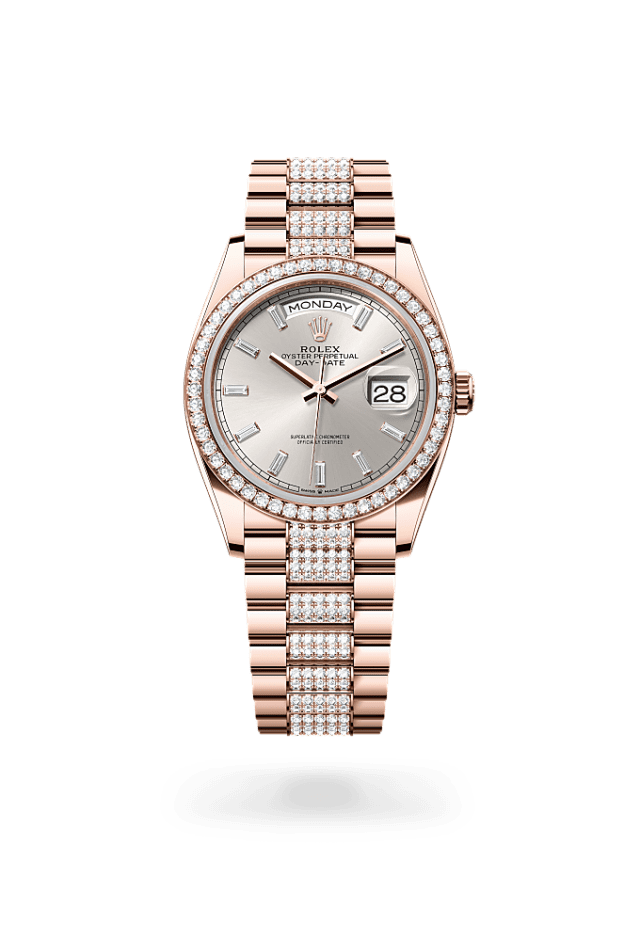 Day-Date 36 - Oyster, 36 mm, Everose gold and diamonds