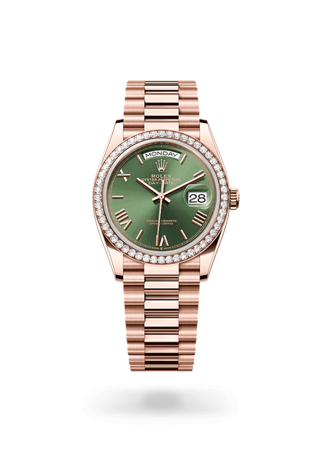 Day-Date 36 - Oyster, 36 mm, Everose gold and diamonds