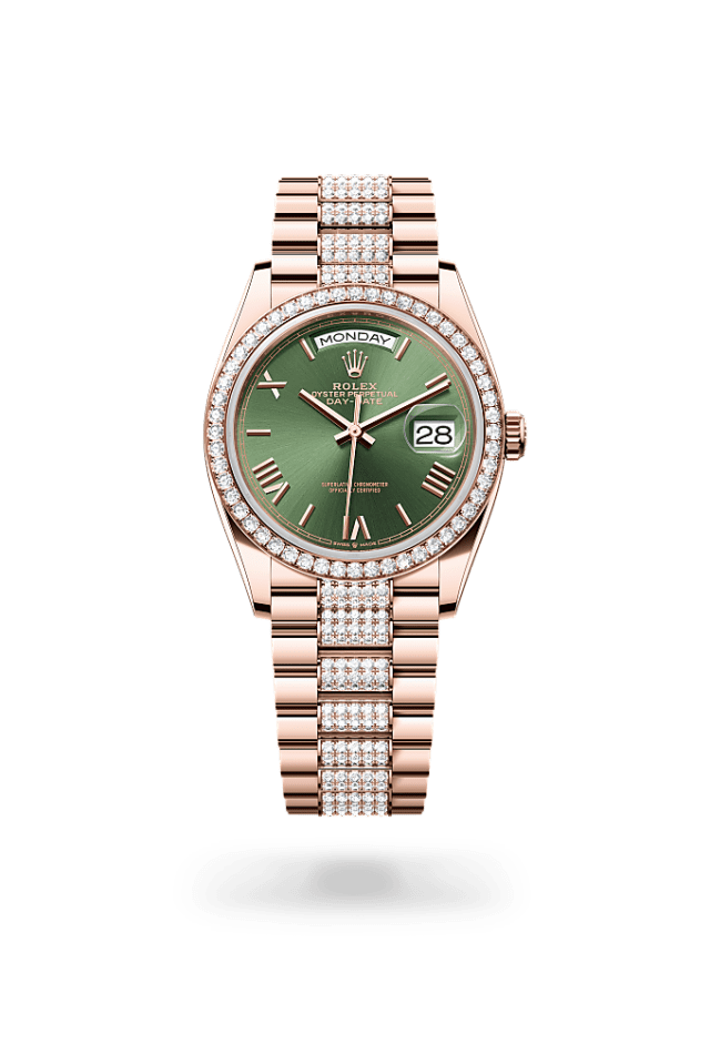 Day-Date 36 - Oyster, 36 mm, Everose gold and diamonds