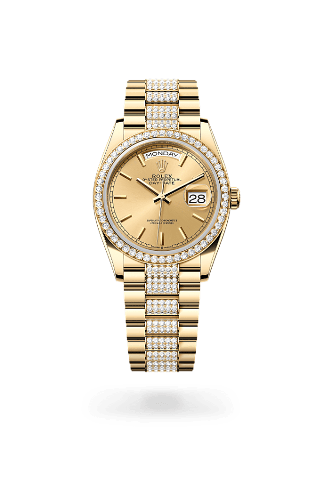 Day-Date 36 - Oyster, 36 mm, yellow gold and diamonds