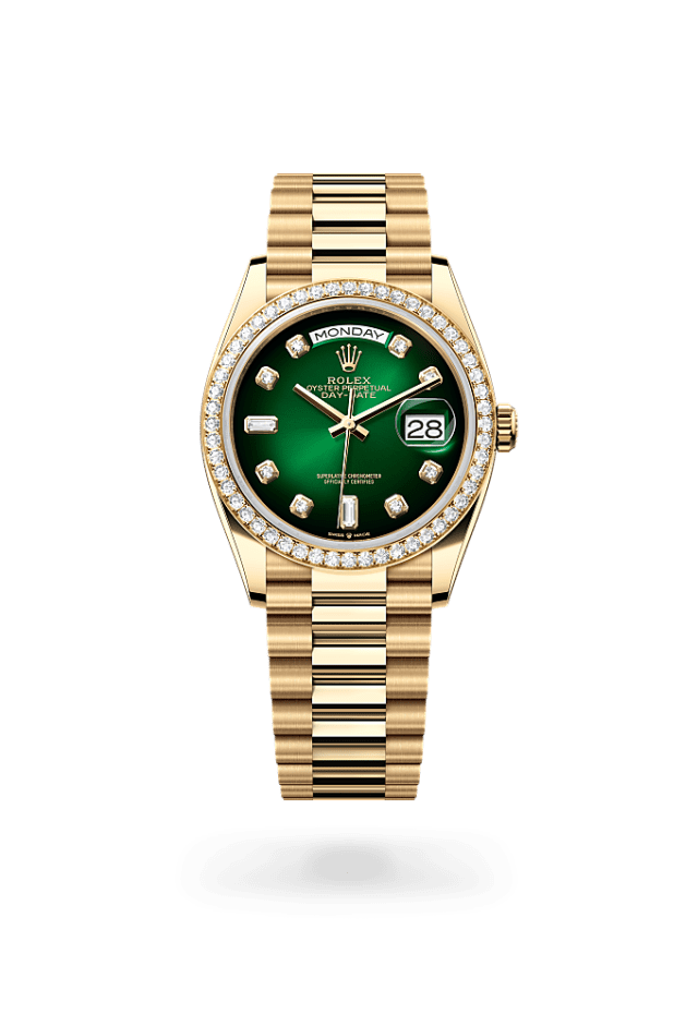 Day-Date 36 - Oyster, 36 mm, yellow gold and diamonds