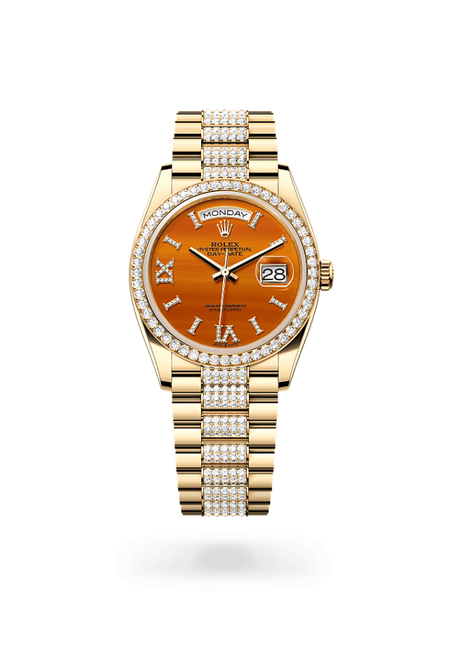Day-Date 36 - Oyster, 36 mm, yellow gold and diamonds
