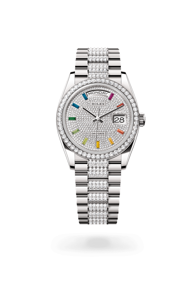 Day-Date 36 - Oyster, 36 mm, white gold and diamonds