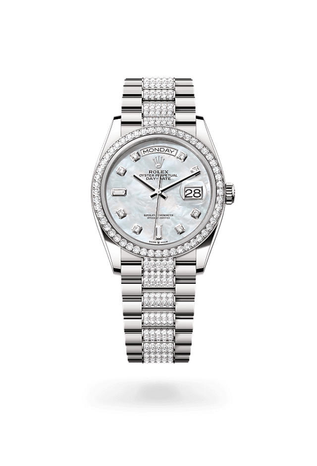 Day-Date 36 - Oyster, 36 mm, white gold and diamonds