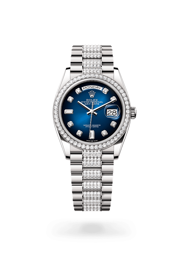 Day-Date 36 - Oyster, 36 mm, white gold and diamonds