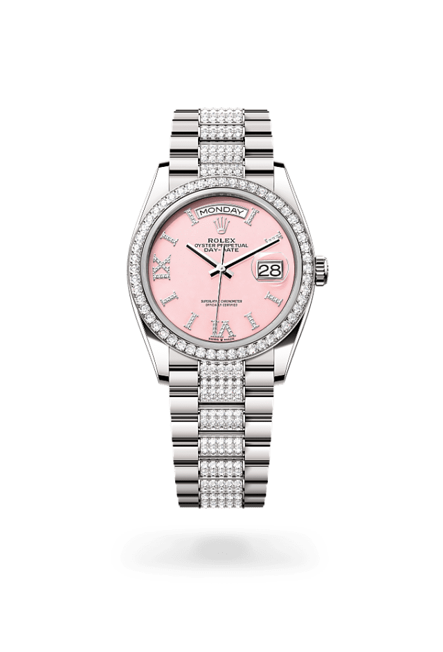 Day-Date 36 - Oyster, 36 mm, white gold and diamonds