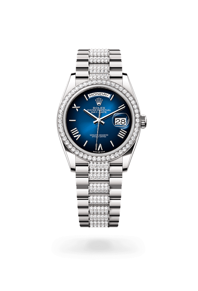Day-Date 36 - Oyster, 36 mm, white gold and diamonds