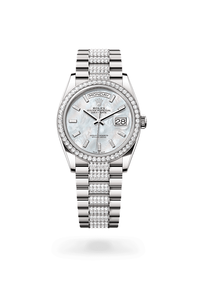 Day-Date 36 - Oyster, 36 mm, white gold and diamonds