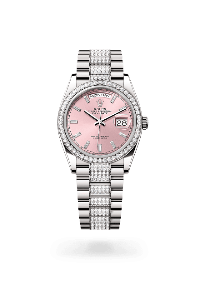 Day-Date 36 - Oyster, 36 mm, white gold and diamonds