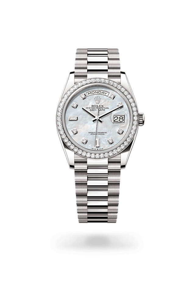 Day-Date 36 - Oyster, 36 mm, white gold and diamonds