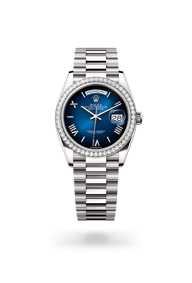 Day-Date 36 - Oyster, 36 mm, white gold and diamonds