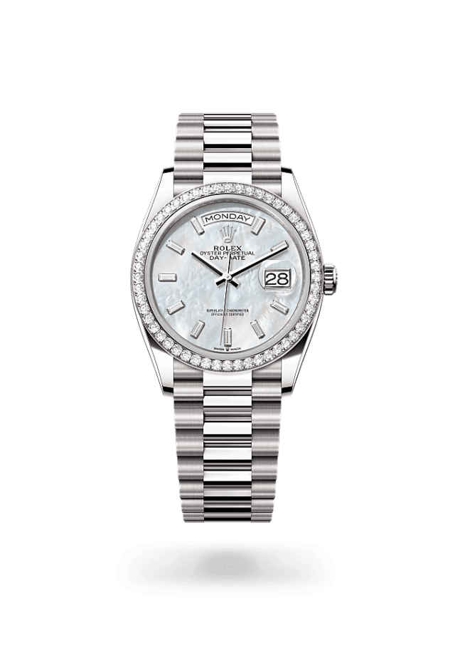Day-Date 36 - Oyster, 36 mm, white gold and diamonds