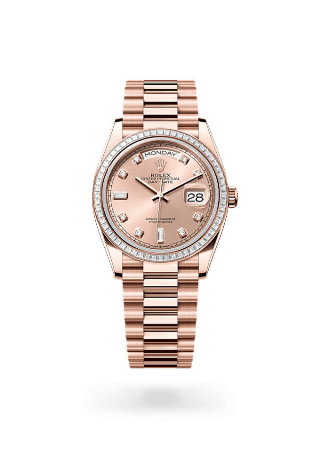 Day-Date 36 - Oyster, 36 mm, Everose gold and diamonds